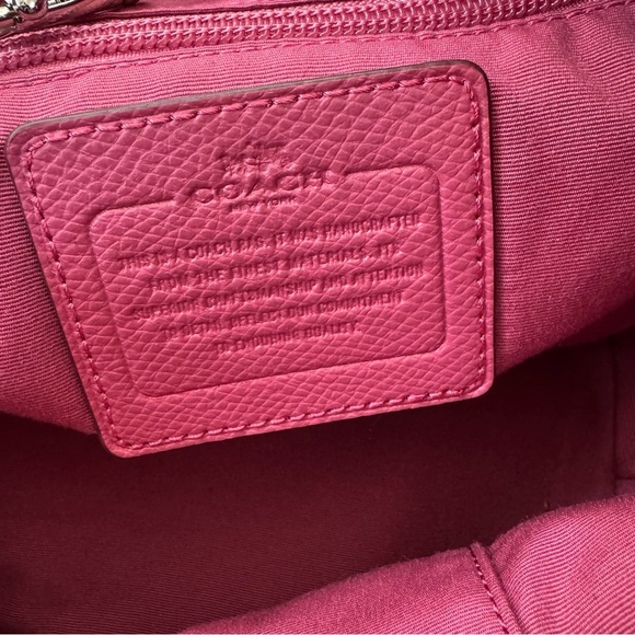 Coach Leather Crossgrain Mini Street Tote in Silver Sunset Red (Pink) - Picture 10 of 16